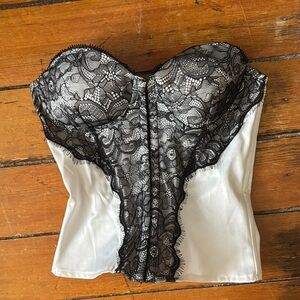 Lace hook closure corset top